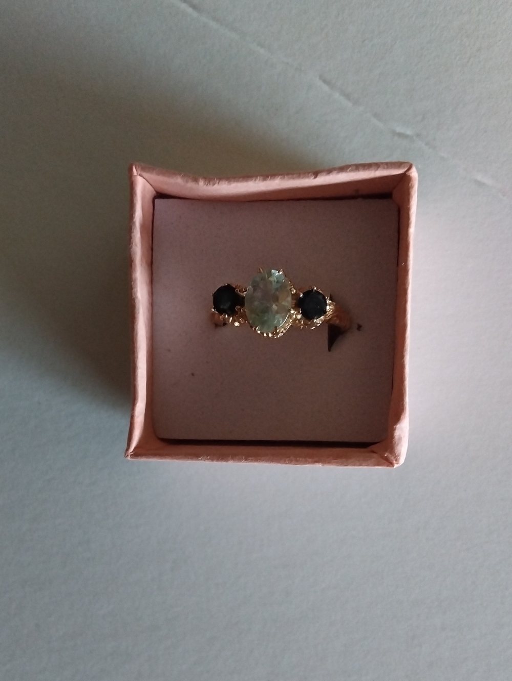 Blue And Clear Sapphire Ring